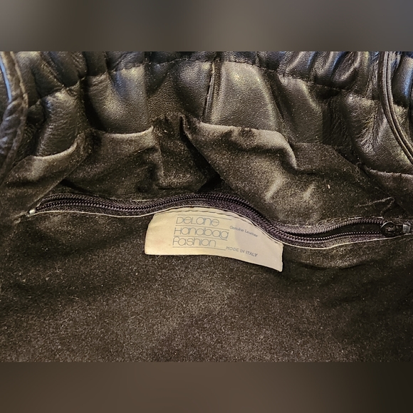 Delane Leather and Snakeskin Clamshell Clutch Bag Shoulder Evening Italy Exotic - Picture 8 of 14